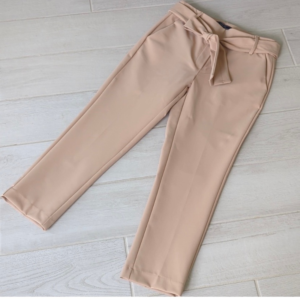 JL Atelier cropped trouser pants with tie belt